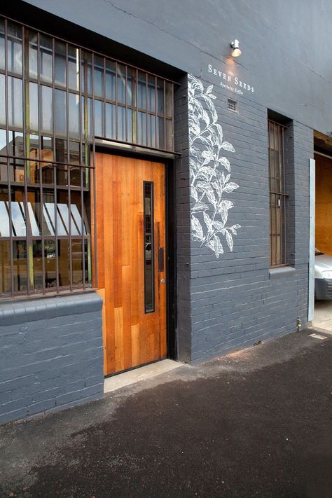 Cafe Melbourne, Painted Brick Exteriors, Shop Facade, Cafe Concept, Warehouse Design, Storefront Design, Building Front, Retail Inspiration, Shop Fronts