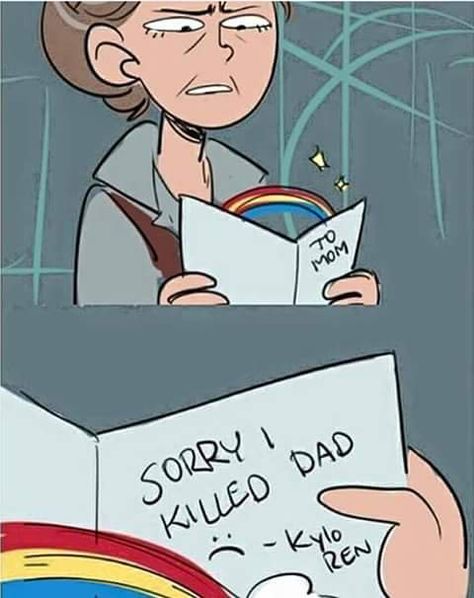 "Sorry I killed Dad." -Kylo Ren Leia Fanart, Undercover Boss, Star Killer, Starkiller Base, Starwars Funny, Funny Star Wars Memes, Star Wars Jokes, Star Wars Comics, Star Wars Artwork