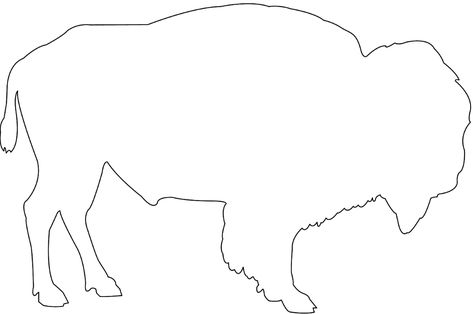 Buffalo Silhouette Printable, Bison Quilt Patterns, Animal Templates Printable Free Pattern, Buffalo Template, Animal Patterns Free Templates, Beadwork Templates, Bison Outline, Buffalo Outline, Beading Templates