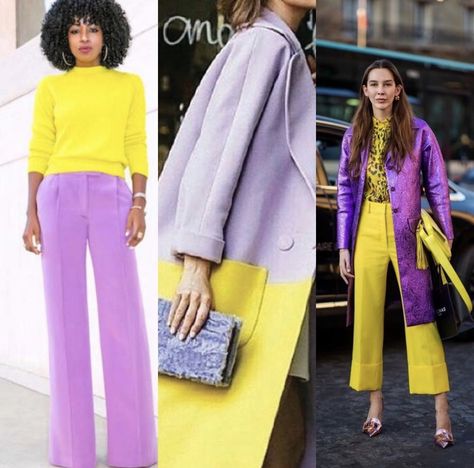 Lavender Yellow Outfit, Lavender Fashion, Color Blocking Outfits, Yellow Outfit, Yellow Purple, Outfit Idea, Viral Pins, Work Outfit, Fashion Inspiration