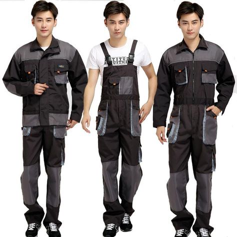 2020 Plus Size Men Bib Working Overalls Male Work Wear Uniforms Fashion Tooling Overalls Worker Repairman Strap Jumpsuits 071702 From Marrisha, $37.54 | DHgate.Com Working Overalls, Mechanics Uniform, Mechanic Clothes, Work Coveralls, Straps Jumpsuit, Overalls Men, Mens Work Pants, Safety Clothing, Work Uniforms