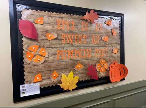 Sweet As Pie Bulletin Board, Pie Bulletin Board Ideas, Pumpkin Pie Bulletin Board, October Bulletin Board Ideas, Fall Library Displays, Preschool Bulletin Board, October Bulletin Board, October Bulletin Boards, Fall Bulletin Board