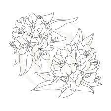 Rhododendron Sketch SVG/DXF | Flowers | Drawing | Craft Genesis Rhododendron Drawing Simple, Rhododendron Tattoo Simple, Rhododendron Tattoo, Gardening Equipment, Flowers Drawing, Create Drawing, Colored Pencil Drawing, Display Design, Lotus Flower Tattoo