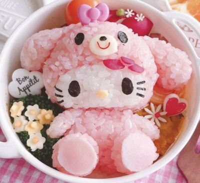 Sanrio Bento, Mindful Eating, Bento Box, Hello Kitty, Rice, Kitty, On Instagram