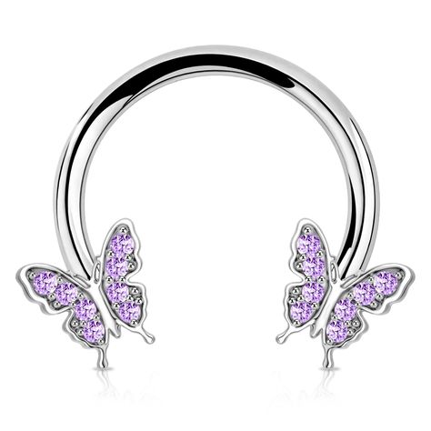 PRICES MAY VARY. STYLE:One package contains one piece butterfly design septum ring.We have different colors for you to choose. GAUGE:Bar Thickness:16g(1.2mm);Diameter:10mm.Suitable for cartilage,helix,conch,daith piercing jewelry. MATERIAL:Made with 316L stainless steel and sparkling cubic zirconia, it not only boasts aesthetic appeal but also upholds high-quality standards. Design:The perfect combination of zircon and butterflies, butterflies sparkle in the light, and different colors are suita Butterfly Septum, Septum Piercing Jewelry, Ring Butterfly, Daith Piercing Jewelry, Cartilage Hoop, Septum Jewelry, Daith Piercing, Cartilage Earring, Septum Piercing