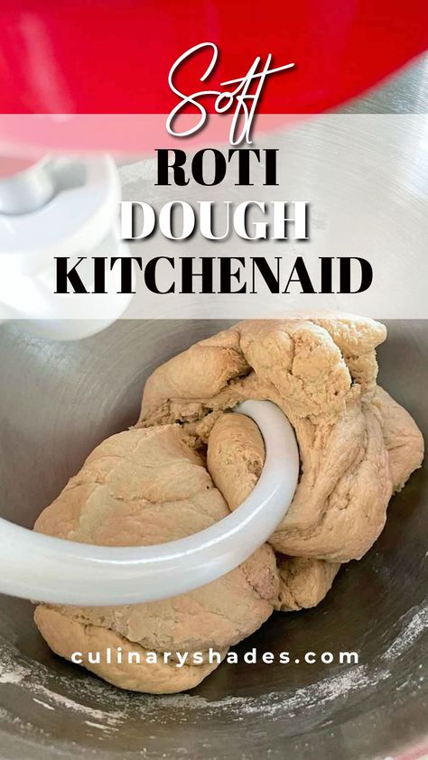 If you are looking for an easy way to knead chapati dough then check out this foolproof recipe to make soft roti dough in a KitchenAid stand mixer. Soft Roti, Dough Machine, Indian Flatbread, Digital Food Scale, Mixer Recipes, Roti Recipe, Bread Makers, Kneading Dough, Kitchenaid Mixer