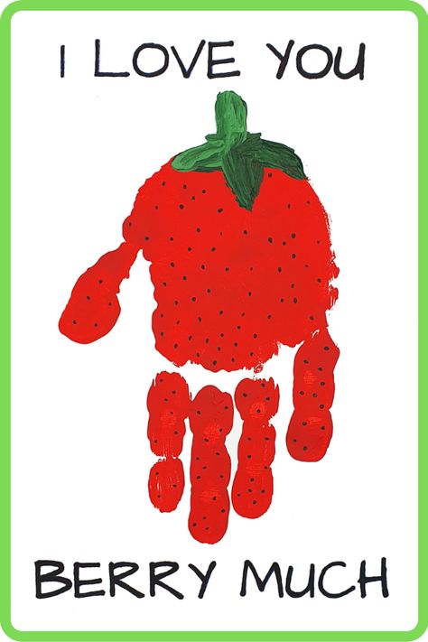 "I love you Berry much" Celebrate Valentines day with this cute handprint strawberry craft from Taming Little Monsters. You kids will love creating this sweet gift for someone special.  #artsandcrafts #finemotor #valentines #cards #strawberry #handprint Strawberry Crafts, Toddler Valentine Crafts, Diy Mom, February Crafts, Valentine's Day Crafts, Baby Art Projects, Valentine's Day Crafts For Kids, Toddler Arts And Crafts, Valentine Crafts For Kids