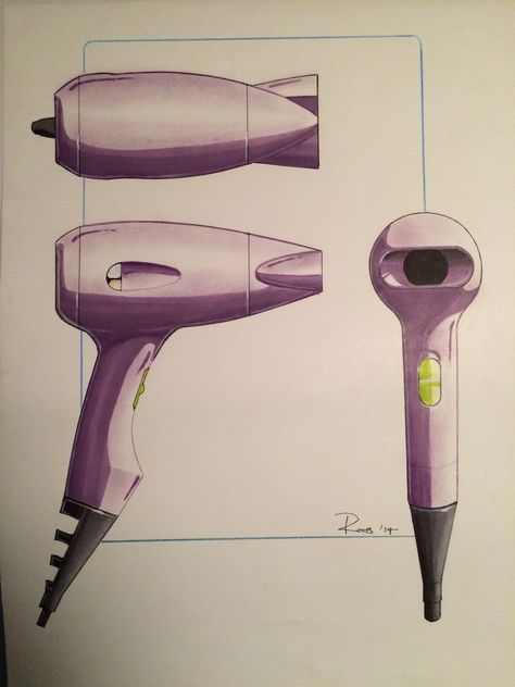 Hairdryer Render Hairdryer Sketch, Hair Dryer Sketch, Hair Dryer Drawing, Hairdryer Design, Geometric Shapes Drawing, Wooden Wardrobe Design, Wheelchairs Design, Product Sketch, People Drawings