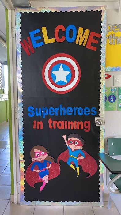 Superhero Classroom Door Decorations, Superhero Classroom Door, Superhero Door, Hero Classroom Theme, Superhero Classroom Decorations, Superhero Class, Class Door Decorations, Superhero Classroom Theme, Superhero Classroom