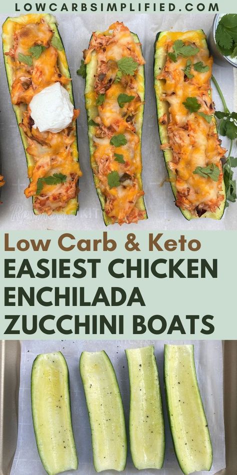 Chicken Enchilada Zucchini Boats, Zucchini Enchilada Boats, Zucchini Enchiladas Chicken, Rotisserie Chicken And Zucchini Recipes, Enchilada Zucchini Boats, Zucchini Dinner, Popular Drink Recipes, Zucchini Dinner Recipes, Easy Sheet Pan Dinner