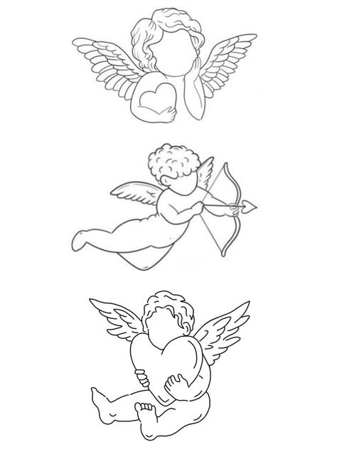 Angels Flying Tattoo, Begginer Tattoo Designs, Abba Tattoo, Cupid Drawing, Traditional Tattoo Stencils, Cherub Art, Cupid Tattoo, Wrist Tattoo Designs, Flying Tattoo