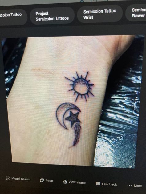 Semicolon Tattoo, Sun Moon Stars, Star Tattoos, Moon Star, Sun Moon, Leaf Tattoos, Stars And Moon, Maple Leaf Tattoo, Tattoos And Piercings