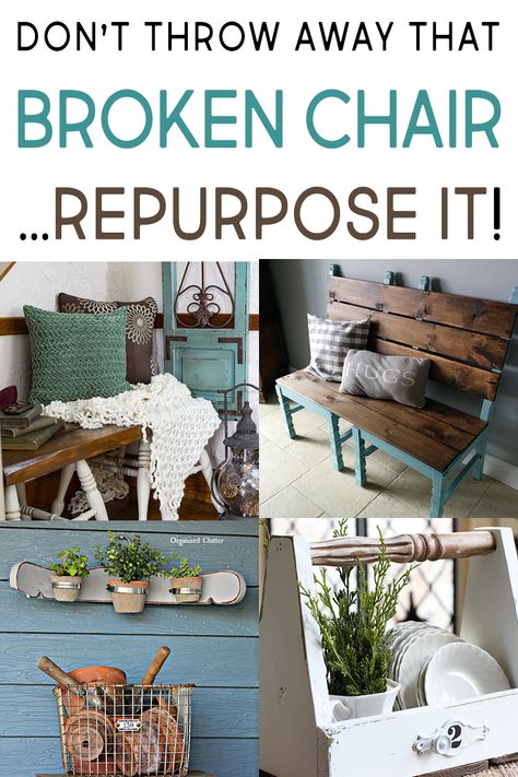 Don't Throw Away That Broken Chair Re-Purpose It! - The Cottage Market Thrift Store Makeover, Thrift Store Diy, Thrift Store Outfits, Thrift Store Shopping, Cottage Market, Thrift Store Crafts, Chair Makeover, Old Chairs, Old Chair