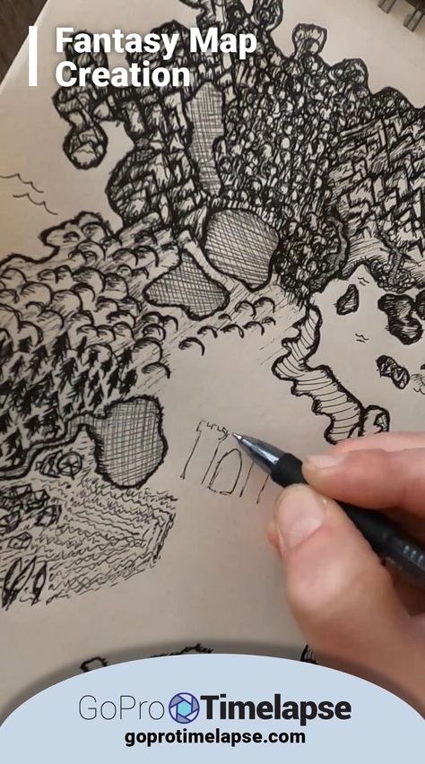 Fantasy Map Sketch Drawing Timelapse Rice Fall Black Ink Pilot Gel .07 Fantasy Map Video, Rice Map Drawing, Rice Map, Map Sketch, Map Drawing, Map Ideas, Map Making, Art Concepts, Fantasy Map