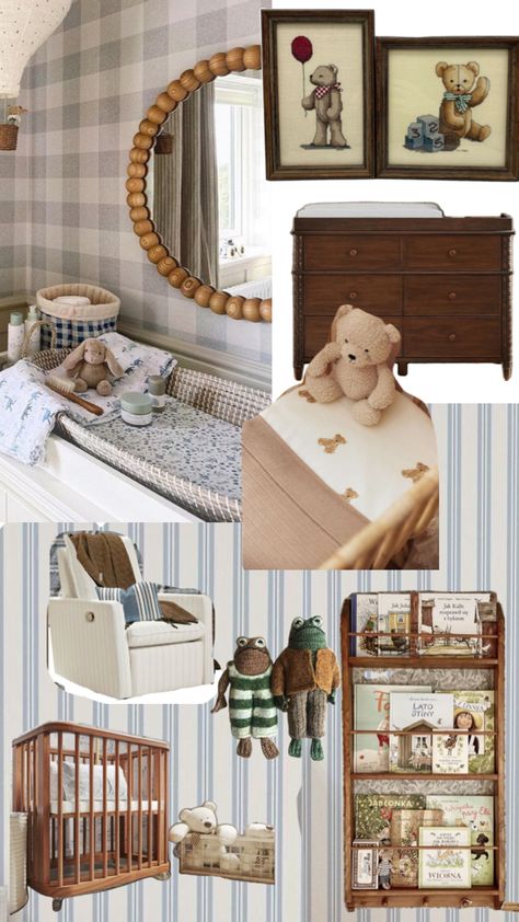 Vintage Baby Rooms, Teddy Nursery, Country Nursery, Modern Baby Room, Teddy Bear Nursery, Baby Corner, Baby Nursery Inspiration, Baby Boy Room Decor, Baby Boy Room Nursery