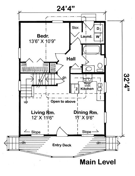 Loft House Plans, Dog Trot House Plans, Elevated House Plans, Cabin Plans With Loft, House Plans For Sale, Small Cabin Plans, Little House Plans, Basement Floor Plans, Cabin Floor