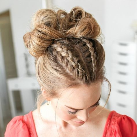 Dutch Braid Bun, Hairstyle Braided, Fishtail French Braid, Missy Sue, Braided Bun Hairstyles, Braided Hairstyle, High Bun, Peinados Fáciles Para Cabello Corto, Penteado Cabelo Curto