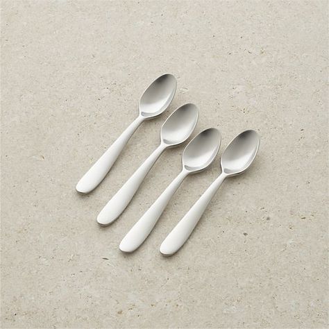 Set of 4 Fusion Espresso Spoons Home Coffee Bar Ideas, Silverware Sets, Artists Way, Coffee Spoons, Crate Barrel, French Wine, Butter Knife, Coffee Spoon, Steak Knives