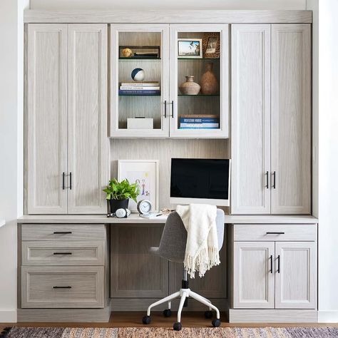 Introducing Preston Custom Spaces | Container Stories Container Store Office Ideas, Conversational Seating, Desk Library, Cabinet Solutions, Mudroom Storage, Closet Pantry, Entry Room, Closet Rods, Storage Desk