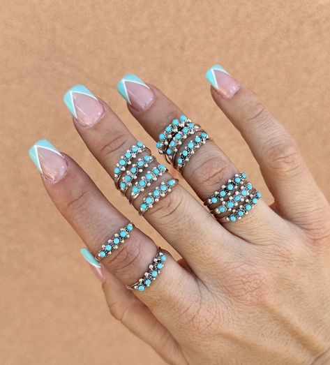 Square Country Nails, Plain Western Nails, Western Acrylic Nail Ideas, Punchy Western Nails Short, Preppy Cowgirl Nails, French Tip Western Nails, Western Hoco Nails, Fair Nail Ideas, Western Boho Nail Ideas