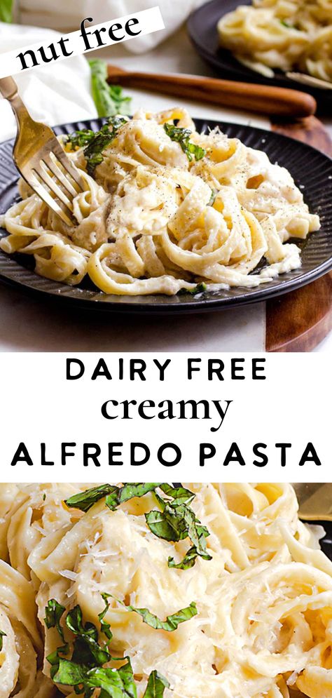 Olive Garden Copy Cat, Recipe With Almond Milk, Fetuchini Alfredo, Vegan Fettuccine, Vegan Fettuccine Alfredo, Dairy Free Pasta Recipes, Dairy Free Alfredo Sauce, Dairy Free Sauces, Vegan Alfredo Sauce