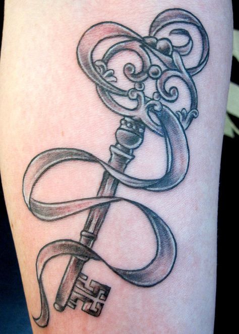 Tattoomagz.com › Tattoo Designs / Ink-Works Gallery Keyhole Tattoo, Skeleton Key Tattoo, Key Tattoo Designs, Band Tattoos, Key Tattoos, Key Tattoo, Ribbon Tattoos, Couples Tattoo Designs, Unique Tattoo Designs