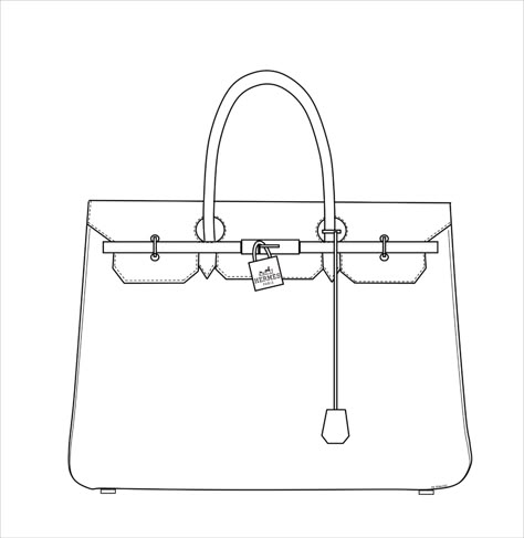 Hermes Croquis Fashion, Fashion Dream Job, Fashion Design Drawing, Bag Illustration, Minimal Painting, Drawing Bag, France Drawing, Fashion Illustration Sketches, Art Bag