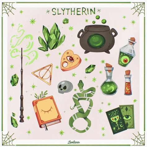 Slytherin Illustration, Harry Potter Planner, Harry Potter Coloring Pages, Harry Potter Crochet, Harry Potter Items, Harry Potter Illustrations, Slytherin Pride, Harry Potter Illustration, Harry Potter Birthday Party