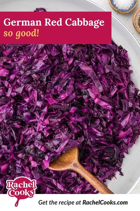 Apples And Cabbage Recipe, Cooked Red Cabbage, German Red Cabbage, Red Cabbage Recipe, Cabbage Side Dish, Apple Pork Tenderloin, Red Cabbage Recipes, Red Cabbage Salad, Winter Vegetable