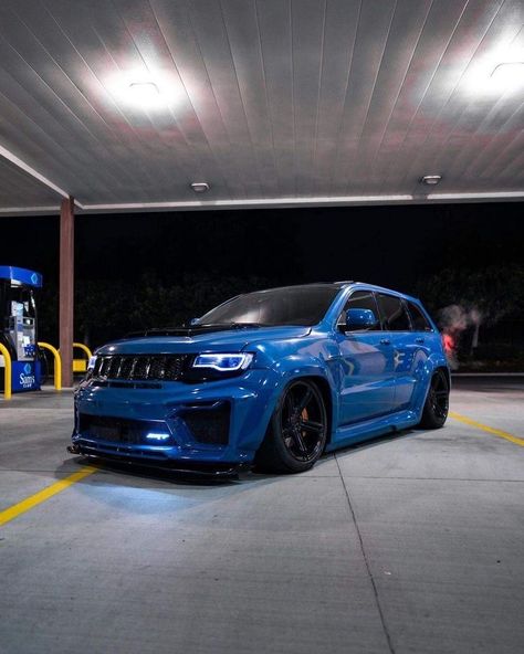 Blue Trackhawk, Jeep Srt Trackhawk Wallpaper, Trackhawk Aesthetic, Hellcats And Track Hawks, Quan Trackhawk, Trackhawk Jeep Custom, Trackhawk Wallpaper, Trackhawk Jeep, Track Hawk