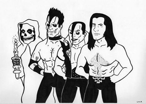 Misfits reunion drawing. I can't wait ! Misfits Drawing, Misfits Tattoo Flash, Misfits Band Art, Misfits Tattoo, Doyle Wolfgang Von Frankenstein, Grunge Artist, Band Drawing, Crimson Ghost, Samhain Danzig