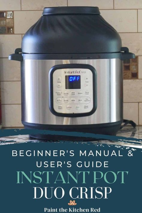 If you've just purchased the Instant Pot Duo Crisp, this beginner's quick start guide will help you get started. This user manual tells you about all the parts, the most important buttons and functions, and gives you instructions on how to use the Instant Pot Duo Crisp pressure cooker for the first time by doing the water test or initial test run. Then learn how to use the air fryer. Instant Pot Duo Crisp, Multi Cooker Recipes, Air Fryer Cooking Times, Best Instant Pot Recipe, Deep Fryer, Air Fryer Dinner Recipes, Instant Recipes, Crisp Air, Easy Instant Pot Recipes