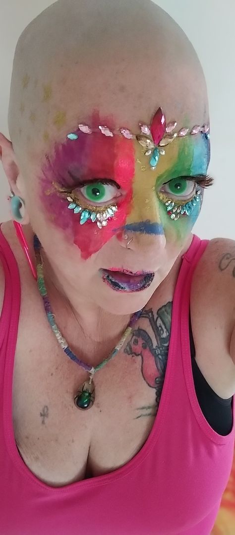 Rainbow, queer, lgbtq, mua, makeup, face paint Pride Makeup Simple, Pride Makeup Ideas Easy, Makeup For Pride, Pride Makeup Ideas, Makeup Simple, Pride Makeup, Rainbow Makeup, Paint Ideas, Simple Makeup