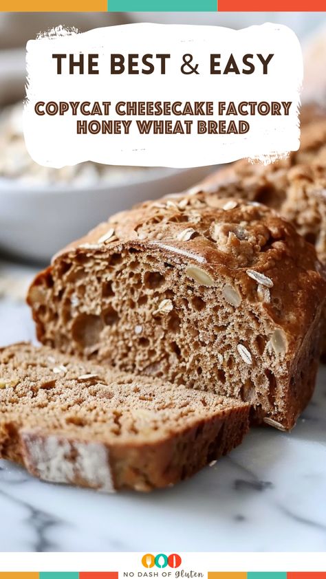 Copycat Cheesecake Factory Honey Wheat Bread Cheesecake Factory Honey Wheat Bread, Honey Wheat Bread Recipe, Honey Bread Recipe, Copycat Cheesecake Factory, Best Gluten Free Bread, Honey Wheat Bread, Wheat Bread Recipe, Bread At Home, Honey Wheat