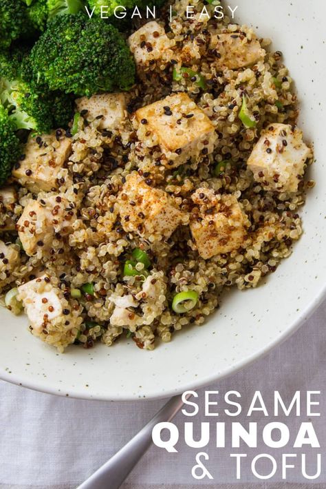 Quinoa Tofu, Quinoa Recipes Healthy, Vegan Recipes Videos, Tofu Dishes, Quinoa Healthy, Vegan Gluten Free Recipes, Recipes Vegan, Quinoa Recipes, Tofu Recipes