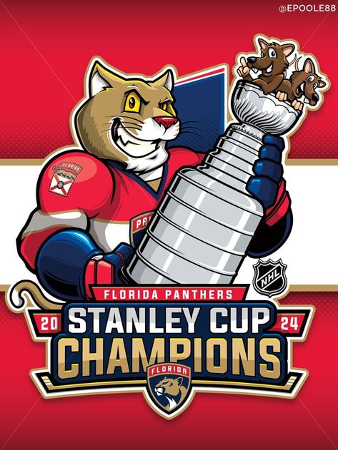 One year removed from their Cup Final loss to Las Vegas, the Final Hunt for Redemption is complete for the Florida Panthers - they're the brand new NHL Stanley Cup Champions in their 30th season by recovering their 3 game series lead to take Game 7, 2-1 on a game clinching goal by Sam Reinhart to win the series, 4-3. The only consolation prize for the Edmonton Oilers was Connor McDavid, who was named the Conn Smythe Finals MVP with 42 points. Golden Knights Logo, Florida Panthers Hockey, Cup Tattoo, Nhl Teams, Connor Mcdavid, Nhl Logos, Florida Design, Blackhawks Hockey, Stanley Cup Champions