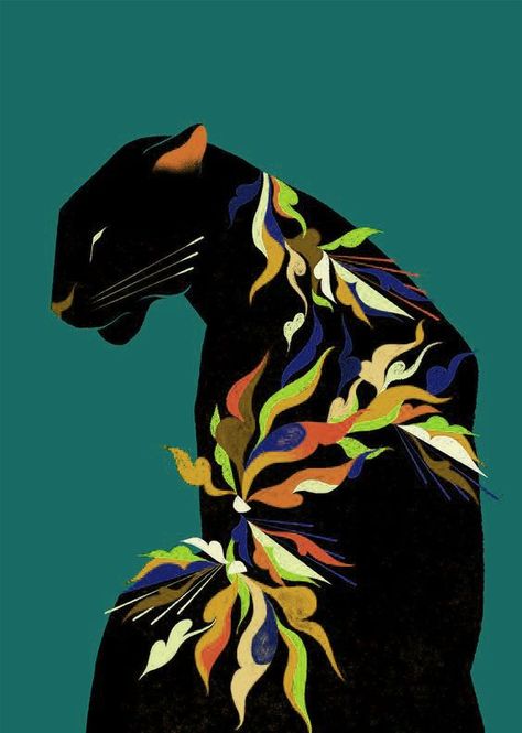 Panther Cat, Jaguar Animal, Panther Art, Spirit Animal Art, Goddess Artwork, Cat Club, Animal Sketches, Jungle Animals, Mural Art