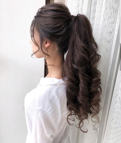 Wedding Hairstyles For Women, Hair Style On Saree, Stylish Ponytail, High Ponytail Hairstyles, Engagement Hairstyles, Messy Ponytail, Hairdo For Long Hair, Hair Up Styles, Wedding Hairstyles For Long Hair