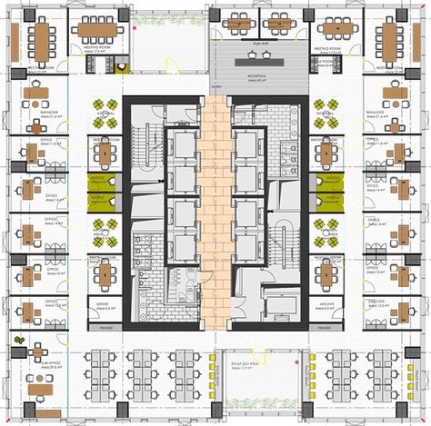 Office Building Plans, Office Layout Plan, Restaurant Plan, Office Floor Plan, Architecture Drawing Plan, Office Building Architecture, Office Plan, Hotel Plan, Mix Use Building