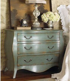 Painted Bombay Chest, Bombay Chest, Traditional Dressers, Bedroom Details, Clock Painting, Small Dresser, Bedside Chest, Soft Mint, Accent Chests And Cabinets