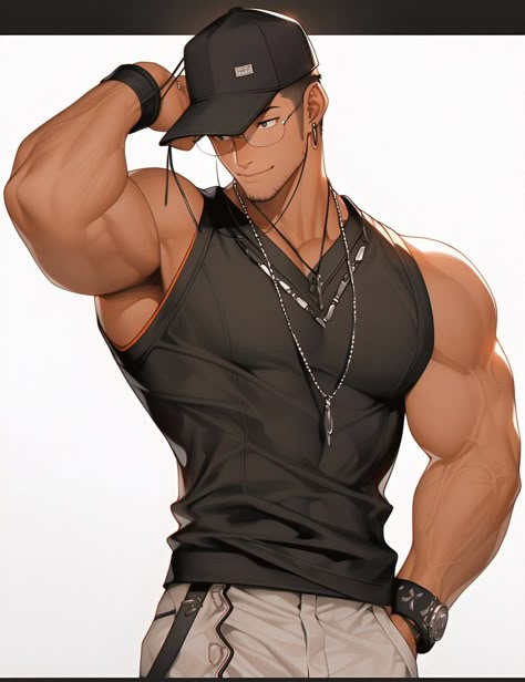 Character Design Male Muscular, Anime Muscular Guy, Buff Anime Men, Muscular Anime Guy, Buff Anime Guy, Buff Guys, Male Art Reference, Animated Man, Male Pose Reference