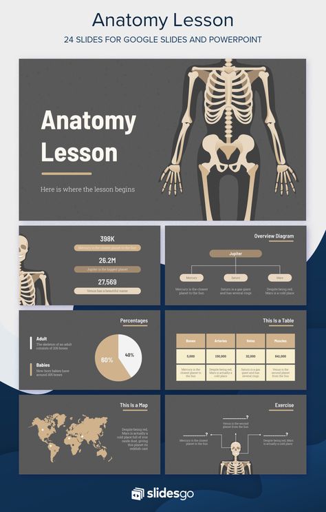 Teach about anatomy and the different parts of the human body with this elegant Google Slides theme and PowerPoint template for your presentation! Anatomy Presentation, Creative Powerpoint Presentations, Anatomy Lessons, Presentation Slides Design, Powerpoint Slide Designs, Slides Design, Power Points, Powerpoint Design Templates, Powerpoint Presentations