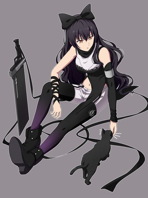 Blake Sitting with a Cat Blake Belladona, Rwby Wallpaper, Rwby Pyrrha, Log Horizon, Rwby Blake, Rwby Red, Red Like Roses, Rwby Characters, Full Metal Alchemist