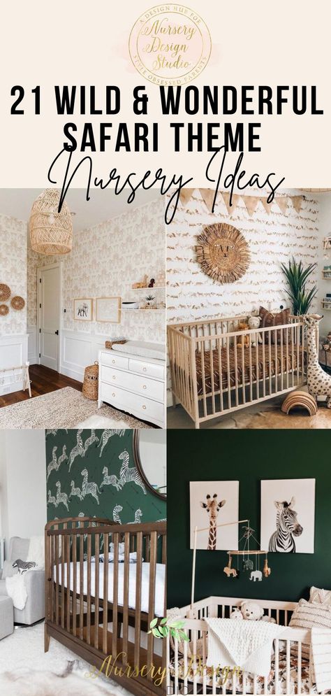 Ahead are 21 wild and wonderful safari nursery ideas so you can introduce your little one to the wonders of the natural world. Safari Nursery Ideas, Neutral Safari Nursery, Safari Baby Room, Safari Nursery Boy, Baby Safari Nursery, Zoo Nursery, Baby Room Closet, Safari Room, Jungle Theme Nursery