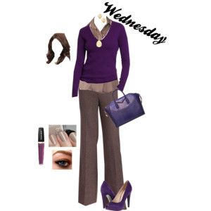 Working Outfit - Wednesday Working Outfit, Look Office, Professional Attire, Purple Sweater, Sleeve Tattoo, Work Wardrobe, Professional Outfits, Business Casual Outfits, Work Attire