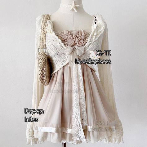 Rose and faux pearl pleated ruffle lace babydoll... - Depop Babydoll Cami Top, Babydoll Cami, Lace Babydoll, Goth Grunge, Beautiful Clothes, Babydoll Top, Khaki Color, Winter Clothes, Outfits Ideas