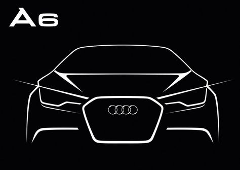 Audi A6 Design Sketch Audi Drawing Sketch, Audi Silhouette, Audi Car Drawing, Audi Logo Design, Audi Drawing, Audi Sketch, Audi Art, Audi Design, Transport Logo