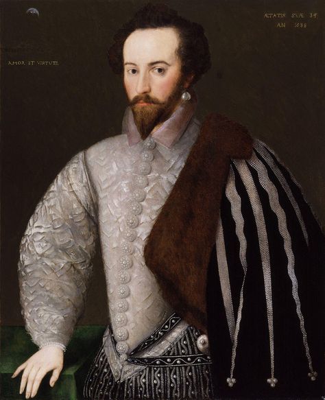 Sir Walter Raleigh with earring Walter Raleigh, Elizabethan Era, Tudor Dynasty, Clive Owen, Tudor History, English History, Elizabeth I, The Tudor, National Portrait Gallery