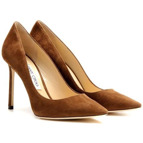 Jimmy Choo Romy 100 Suede Pumps (£440) ❤ liked on Polyvore featuring shoes, pumps, brown, jimmy choo shoes, jimmy choo, suede leather shoes, suede shoes and brown suede pumps Brown Pumps Heels, Jimmy Choo Romy 100, Brown Suede Shoes, Jimmy Choo Boots, Jimmy Choo Romy, Brown Pumps, Jimmy Choo Pumps, Jimmy Choo Heels, Suede Leather Shoes