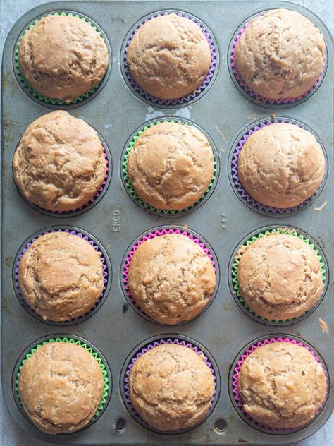 Plant Based Muffins, Vegan Applesauce Muffins, Vegan Applesauce, Aip Baking, Applesauce Muffins, Plant Based Desserts, Vegan Muffins, Wfpb Recipes, Nut Snacks